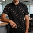 thumbnail image 6 of TKKCS Mens Striped Print Polo Shirt- Casual Business Moisture-Wicking Lightweight Breathable Short Sleeve Polos Black Size 3XL, 6 of 7