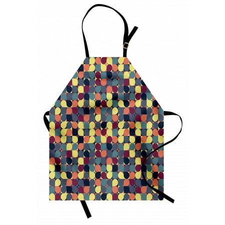 

Retro Apron Pastel Color Circular Shapes in Squares Mosaic Pattern Modern Geometric Illustration Unisex Kitchen Bib Apron with Adjustable Neck for Cooking Baking Gardening Multicolor by Ambesonne