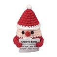 thumbnail image 1 of Muñeco de nieve de Navidad de ganchillo, Papá Noel de apoyo emocional, muñeco de nieve positivo de punto, mini muñeco de nieve de Navidad hecho a mano y divertido con tarjeta, adorno navideño de rega, 1 of 7