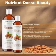 Sweet Almond Oil 2 oz Cold Pressed Carrier 100% Pure Natural For Skin, Body, Face, and Hair Growth Moisturizer. Great For Creams, Lotions, Lip balm and Soap Making