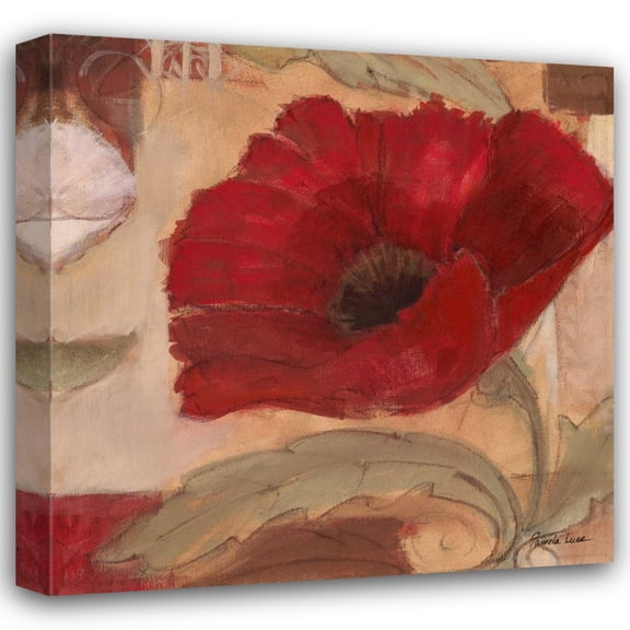 Pamela Luer 20x20 Gallery Wrapped Canvas Wall Art Titled - Amapola Roja IV