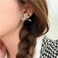 thumbnail image 2 of Gold Sliver Bow Earrings for Women Cute Ribbon Earrings Gold Silver Bow Knot Earring Bow Stud Earrings Birthday Party Jewelry Christmas Gifts for Women, 2 of 7