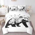 thumbnail image 1 of YST Ensemble de Literie Ours Noir 7 Pcs, Taille Simple, Polyester, 1 of 5
