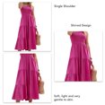 thumbnail image 1 of Vestido de mujer Falda en capas de un solo hombro con diseño fruncido de color puro de una pieza para el verano, 1 of 3