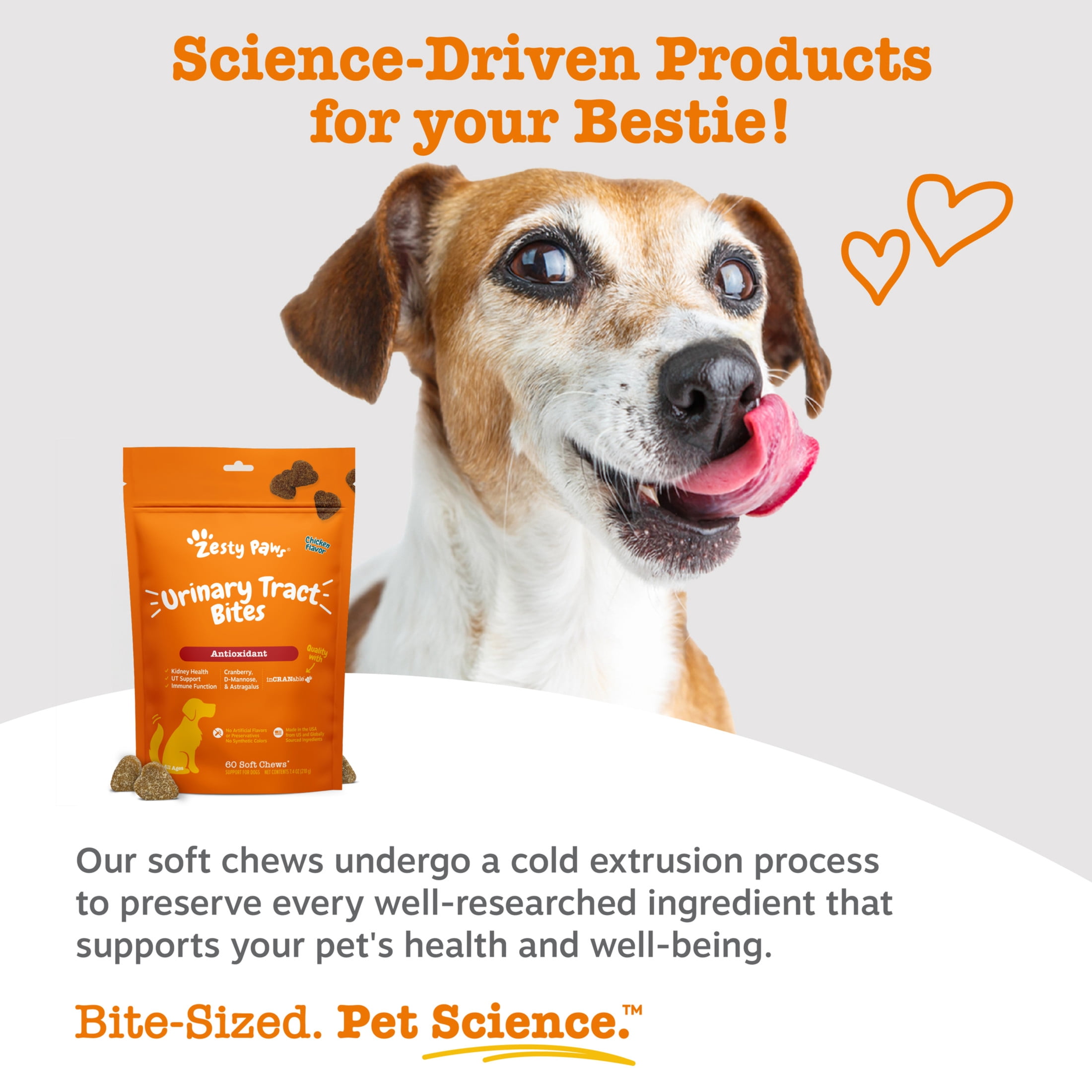Zesty Paws Urinary Tract Bites Chicken Flavor Dog Supplement, 60 Count