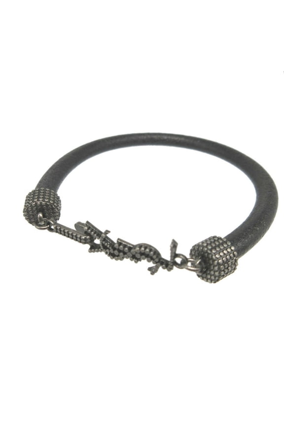 Pre-Owned Yves Saint Laurent Saint Laurent Paris Leather Black Bracelet 1380SAINT... (Good)