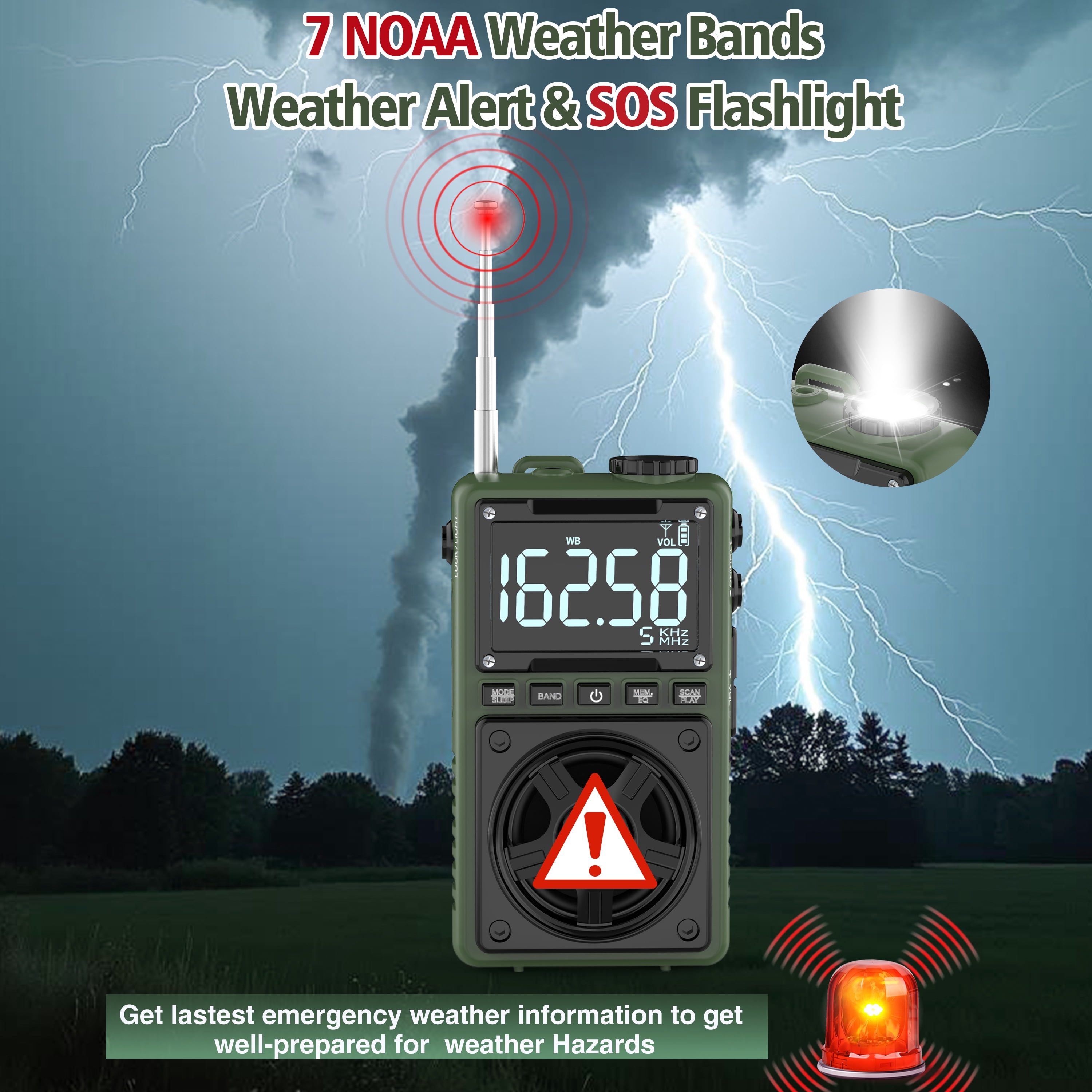 Greadio Bluetooth Rechargeable AM FM Radio with NOAA Weather Alert,Portable Pocket Radio with Best Reception, Portable Radio with Bluetooth for Outdoor, Home
