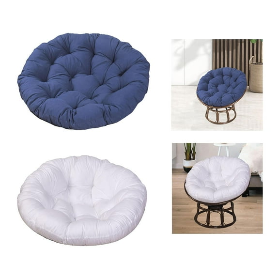 2Pcs 24x24 inch Outdoor Seat Cushion Chair Pads, Removable Chair Pads Seat Cushion Pillow for Hammock Garden Egg Chair Wicker Chair Color Blue