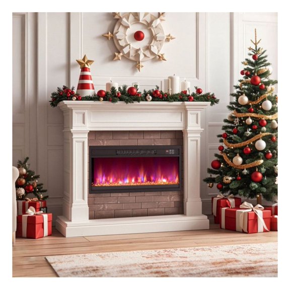 Electric Fireplace Insert 1500W, 18/23/26 Inch Remote Control Fireplace Heater, 5120 BTU, Adjustable Flame & Heat, CSA Certified, for Living Room, TV Stand
