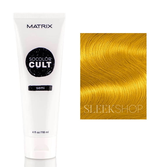 Neon Yellow , Matrix SOColor Cult Semi-Permanent Vibrant Haircolor hair beauty, Pack of 1 w/ Sleekshop Pink Comb