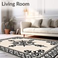 thumbnail image 2 of ODIKA 2'x3' Machine Washable Non-Slip Area Rug, Luxurious Paisley Grandeur Aristocratic Noble Splendor High Traffic Rug, Black, 665657, 2 of 7
