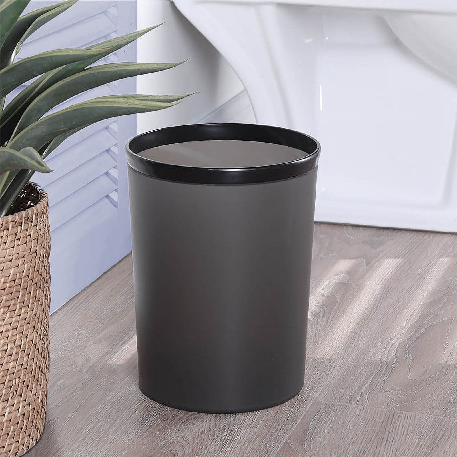 Mainstays Frosted Plastic Black Wastebasket