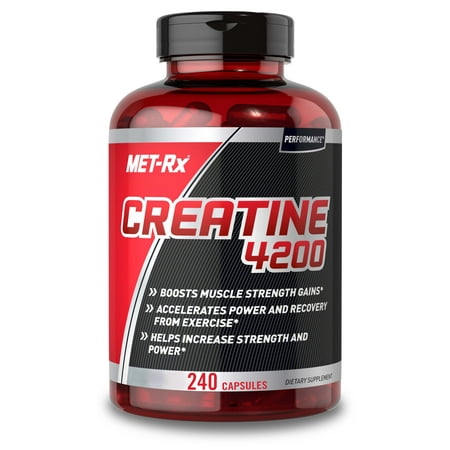 MET-Rx Creatine 4200 Pre or Post Workout Supplement Capsules, 240 Count