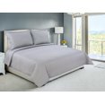 thumbnail image 1 of Marina Decoration Embroidered Stitching Coverlet Bedspread Ultra Soft Solid Bedding Summer Quilt Set with Quilted Sham, Silver Herringbone Pattern, 1 of 5