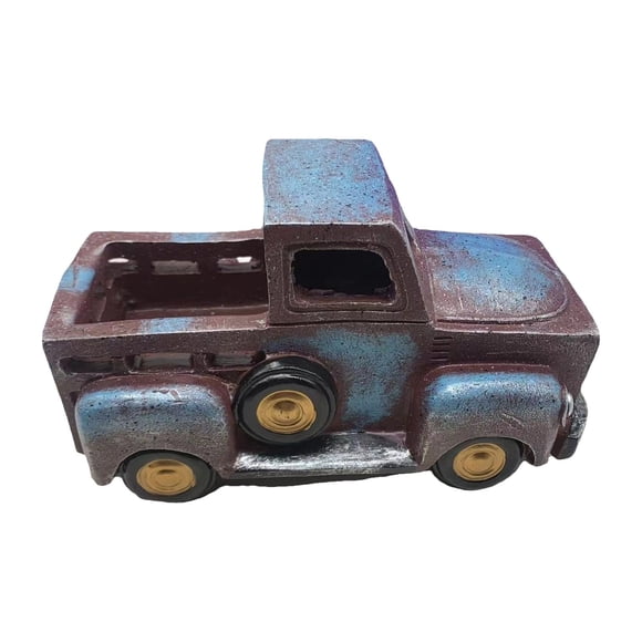 EGNMCR Déco de Pièce, Déco de Maison Printemps Été Grand Camion Rustique de Style Ferme, Déco de Camion Vintage Rouille avec Fleurs Déco de Table de Style Ferme le pot
