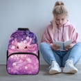 thumbnail image 2 of Aplkyhs Cherry Blossom Axolotl School Backpack for Students 6-18 Ergonomic Padded Adjustable Straps Large Capacity Water Resistant Book Bags for Kids Elementary Middle High School, 2 of 7