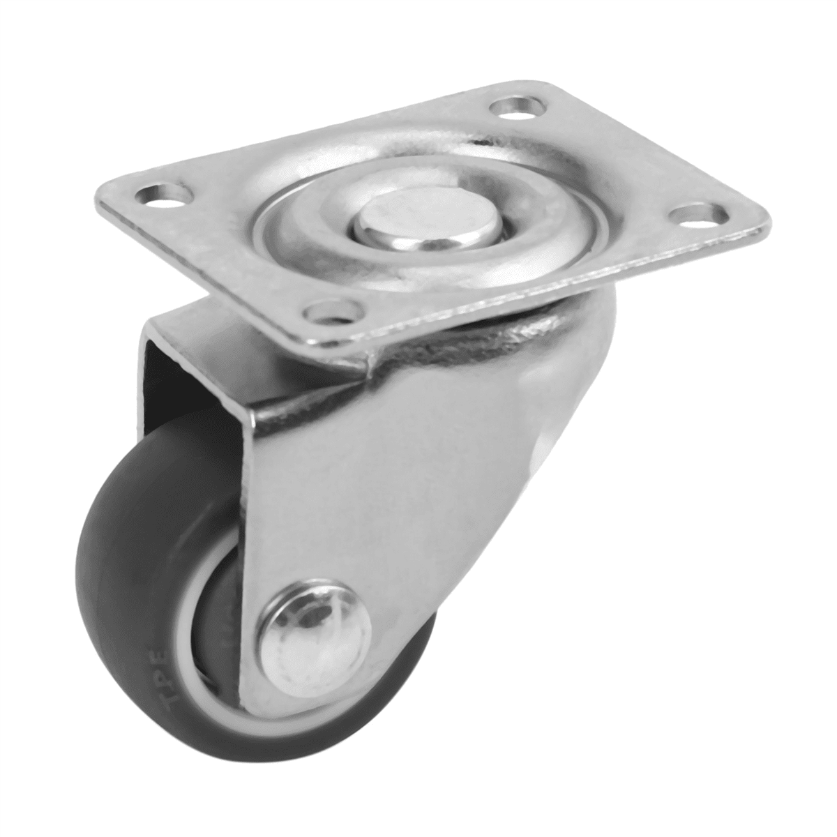 16 Pack 1 Inch Low Profile Casters Wheels Soft Rubber Swivel Caster with 360 Degree Top (8 with Brakes & 8 Without)
