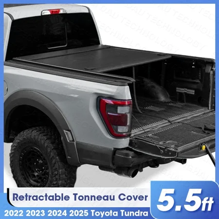 5.5ft Low-Pro Retractable Tonneau Cover for 2022-2026 Toyota Tundra, 500lbs, Black