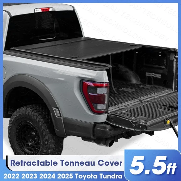 5.5ft Low-Pro Retractable Tonneau Cover for 2022-2026 Toyota Tundra, 500lbs, Black