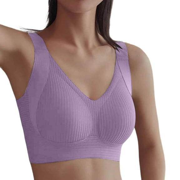 Fiaer Womens Minimizer Bras Oversized Push up Support Full Coverage Adjustable Straps Stretch Bra Purple XL