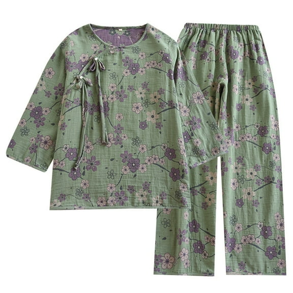 BILIKEYU Ladies Pure Cotton Yarn Dyed Pajamas Set, Womens Pajama Sets, Loungewear Sets Woman, Women's Sleepwear