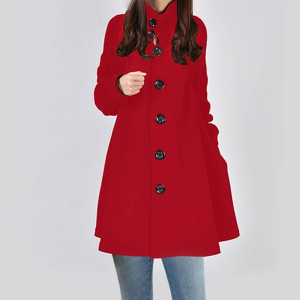 Abrigo informal de manga larga sin capucha y chaquetas para mujer, abrigo informal de color liso, capa de lana, cortavientos, abrigo/chaqueta informal de manga larga sin capucha, blusa para mujer