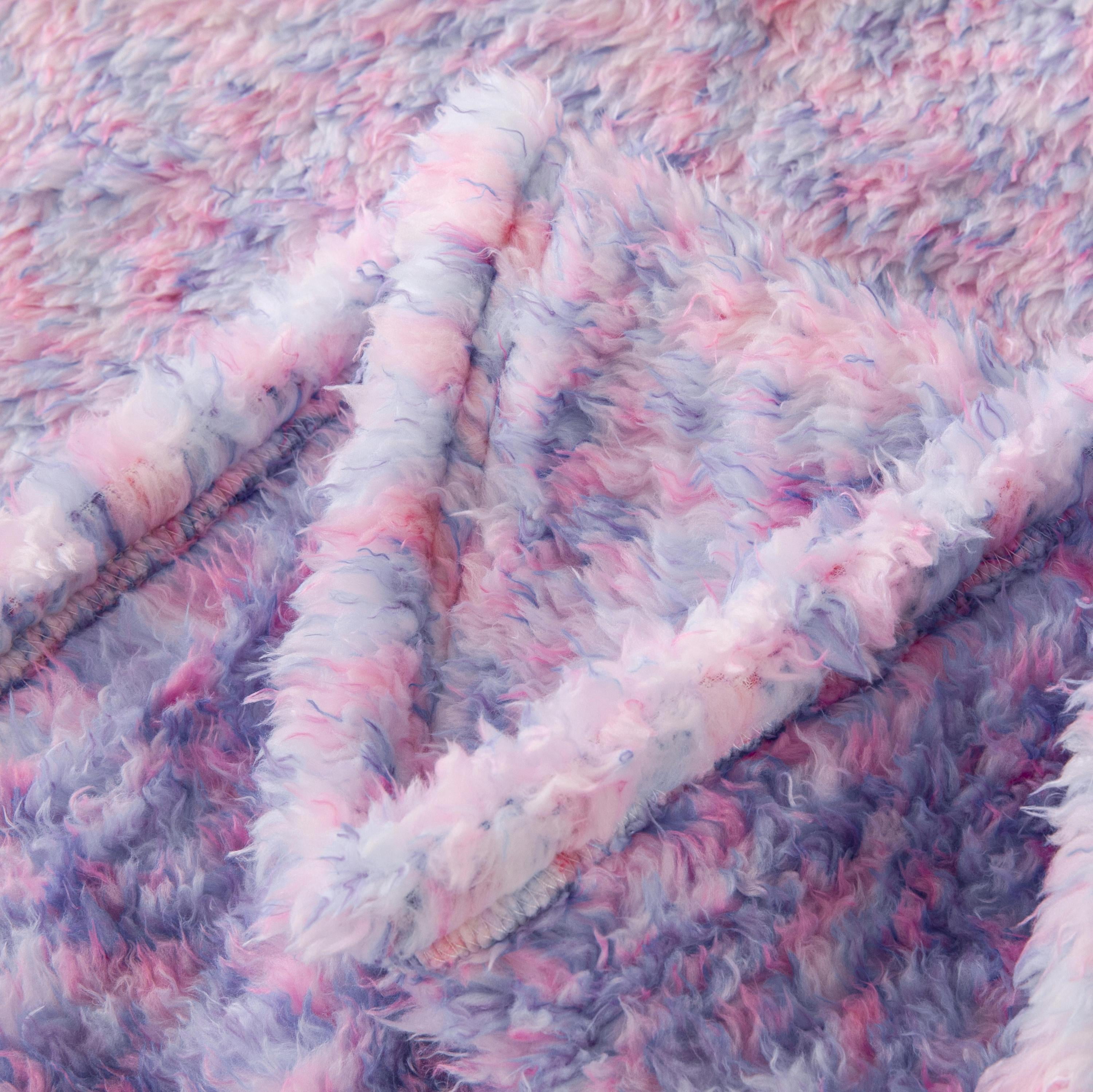 Your Zone Pink Polyester Faux Shearling Faux Sherling Blanket, Twin/Full, 72" X 90",  For Kids