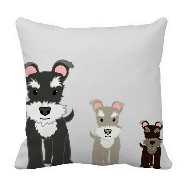 Eczjnt Cartoon Schnauzer Pillow Case Pillow Cover Cushion Cover 16x16 Inch Walmart Com Walmart Com