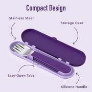 Bentgo Kids Stainless Steel Utensil Set - Reusable Fork, Spoon & Storage Case - High-Grade BPA-Free Stainless Steel, Easy-Grip Handles, Dishwasher Safe for School Lunch, Travel & Outdoors (Unicorn)