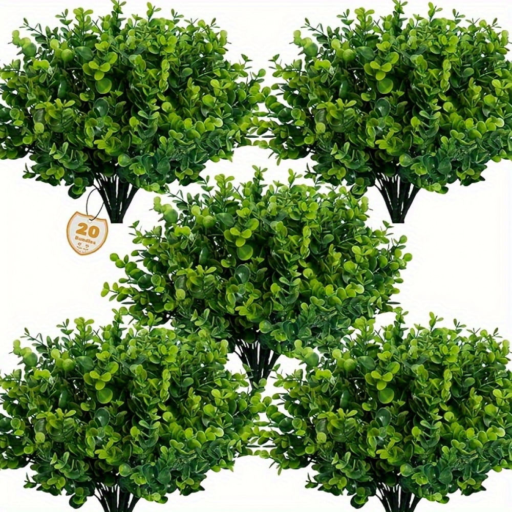 5 Pcs Set of Vibrant UV Resistant Artificial Boxwood Shrubs - Durable, Realistic, and Low-Maintenance Decorations for Outdoor and Indoor Spaces, Perfect for Wedding, Home, Garden