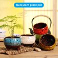 thumbnail image 2 of Succulent Pot Ceramic Succulent Plant Flower Pot Container Planter Bonsai Pots for Home Decorations, 2 of 5