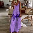 thumbnail image 4 of Purple Butterfly Sleeveless Dress Loose Women's Dress Dresses Luxury Evening Dresses, 4 of 9