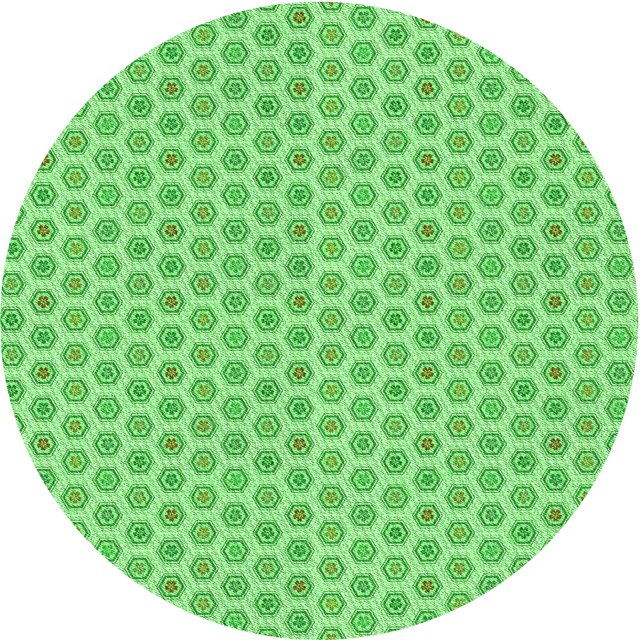 Ahgly Tapis Rond Lavable en Machine Intérieur Vert Jade Transitionnel, 4 Pieds Rond
