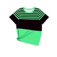 thumbnail image 6 of Ichuanyi T Shirts for Women Stripe Printed Crewneck Casual Basic Summer Tops Short Sleeve Color Loose Tee Shirts, 6 of 6