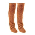 thumbnail image 2 of Segolike Plush Leg Warmers, Thigh High Socks, Sleeping Socks, Boot Socks Stocking Slipper Stockings, over Knee Fuzzy Socks for Bedroom Khaki, 2 of 8