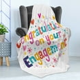 thumbnail image 4 of Engagement Party Soft Flannel Fleece Throw Blanket, Congratulations Theme Hearts Spots Floral Detail Artwork Print, Cozy Plush for Indoor and Outdoor Use, 70" x 90", Multicolor, by Ambesonne, 4 of 5