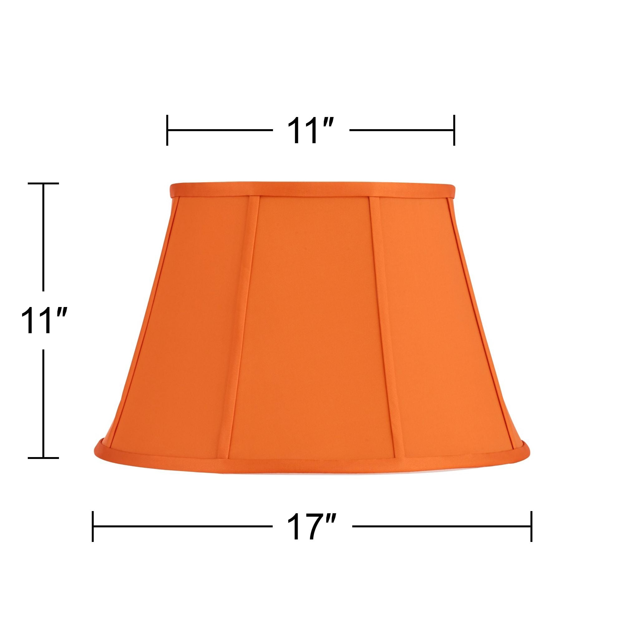 Springcrest Mapo 11" Top x 17" Bottom x 11" High x 11" Slant Lamp Shade Replacement Cantaloupe Bell Softback Washer Harp Finial