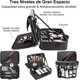 thumbnail image 3 of Estuche de Maquillaje de Viaje Bolsa de Cosméticos - Con Espejo, Profesional Organizador de Maquillaje Impermeable con Divisor Ajustable, Bolsa de Almacenamiento, 3 of 4