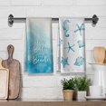 thumbnail image 2 of Beach Funny Kitchen Towels for Home Decor Starfish Seahorse Scallop Ocean Themed Summer Dish 16x24 Inch Seasonal Ultra Absorbent Bar Hand Towel Bathroom Farmhouse Set of 2-Blue, 2 of 6