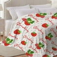 thumbnail image 5 of Strawberry Red Pink Blanket Flannel Lightweight Fleece Soft Cozy Gifts Throws Fuzzy Warm Cozy Bedding Blankets for All Season in Home Bed Sofa 30"x40", 5 of 6
