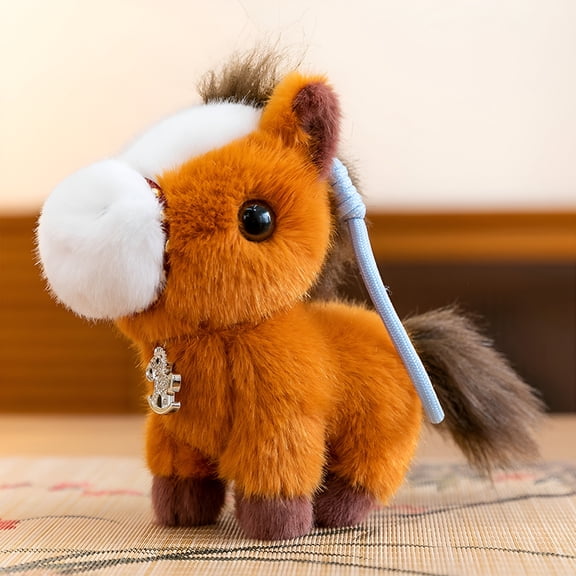 CYFW Horse Plush Stuffed Toy Lunar New Year Zodiac Mascot Small Doll Bag Pendant Ornament for 2026 Year of the Horse Decoration Gift