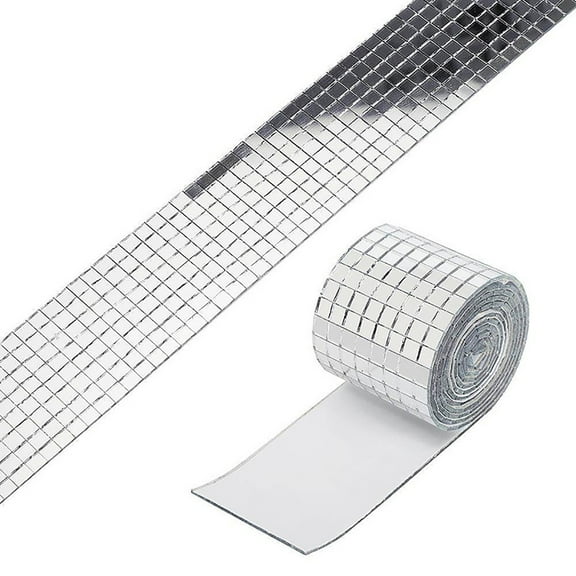 3 Pack Mirror Mosaic Tiles Silver 1464 Pieces Acrylic Self Adhesive 4x100cm Mirror Tile Stickers For Creative DIY Mirror Stickers Home Decoration