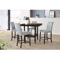 thumbnail image 1 of HMD Macon 5 Piece Counter Height Dining Set, Cappuccino, Gray/Cappuccino, 1 of 9