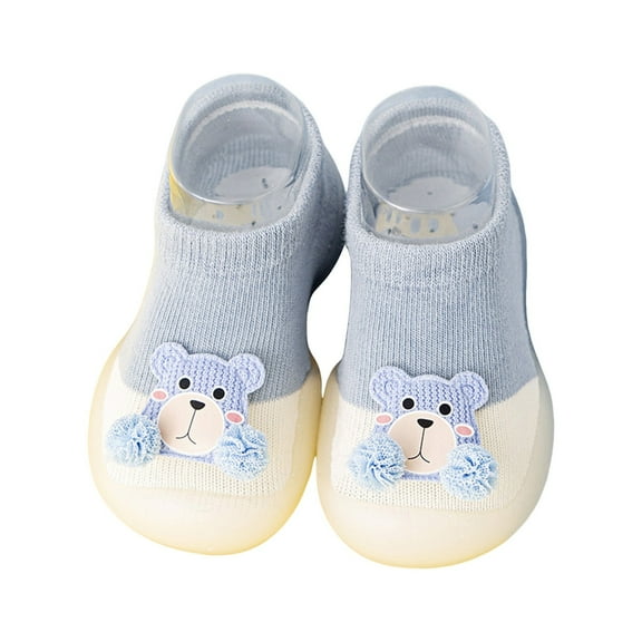 Otqutp Little Boys Cute Shoes Boys Girls Cute Animal Socks Shoes Toddler The Floor Socks Non Slip Prewalker Shoes Indoor Floor Slippers 0-3 Years(Blue,2-2.5 Years)