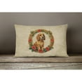 thumbnail image 4 of Cocker Spaniel Christmas Flowers Throw Pillow 12 in x 16 in, 4 of 4