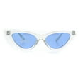 thumbnail image 2 of Girls Child Size Clear Frame Hippie Color Lens Cat Eye Retro Sunglasses Blue, 2 of 4