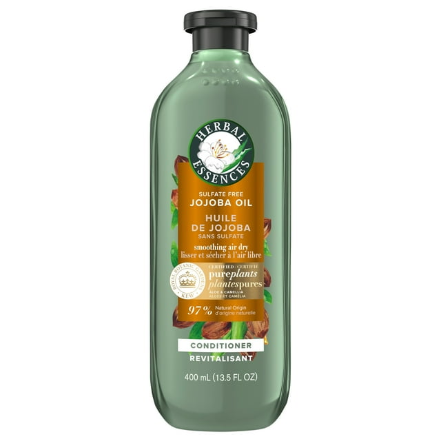 Herbal Essences Jojoba Oil Sulfate Free Conditioner, Made for Air Drying, Smoothing, with Certified Camellia Oil and Aloe Vera, For All Hair Types, Especially Frizzy Hair