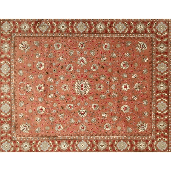 Ahgly Company Machine Washable Indoor Rectangle Traditional Grapefruit Red Area Rugs, 5' x 8'