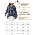 thumbnail image 6 of Agnes Orinda Women's Plus Size Crew Neck Lace Trim A-Line High Low Hem Floral Blouse Tunic Tops 2X Navy Blue, 6 of 6