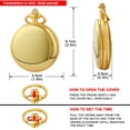 thumbnail image 7 of Minzimin Smooth Pocket Watch Alloy Steel Quartz Roman/Arabic Numerals with 37cm Chain for Father's Day Xmas Best Gifts, 7 of 7